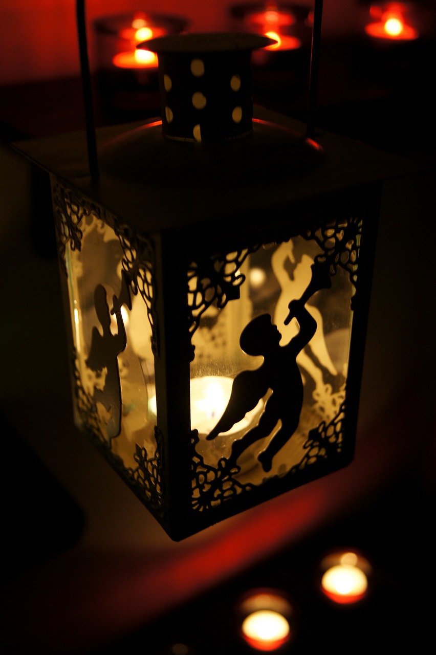 angel lantern candle light free photo