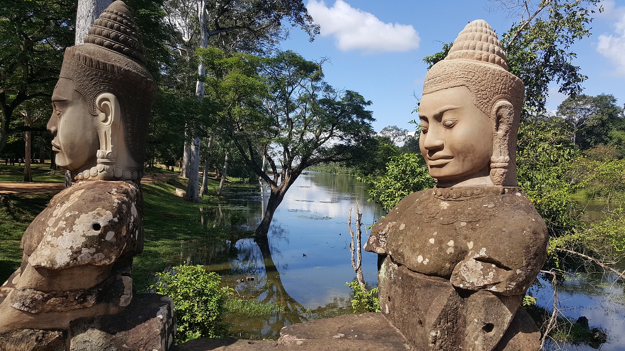 angkor sculpture landscape free photo