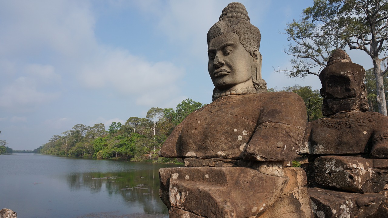 angkor wat cambodia buddha free photo