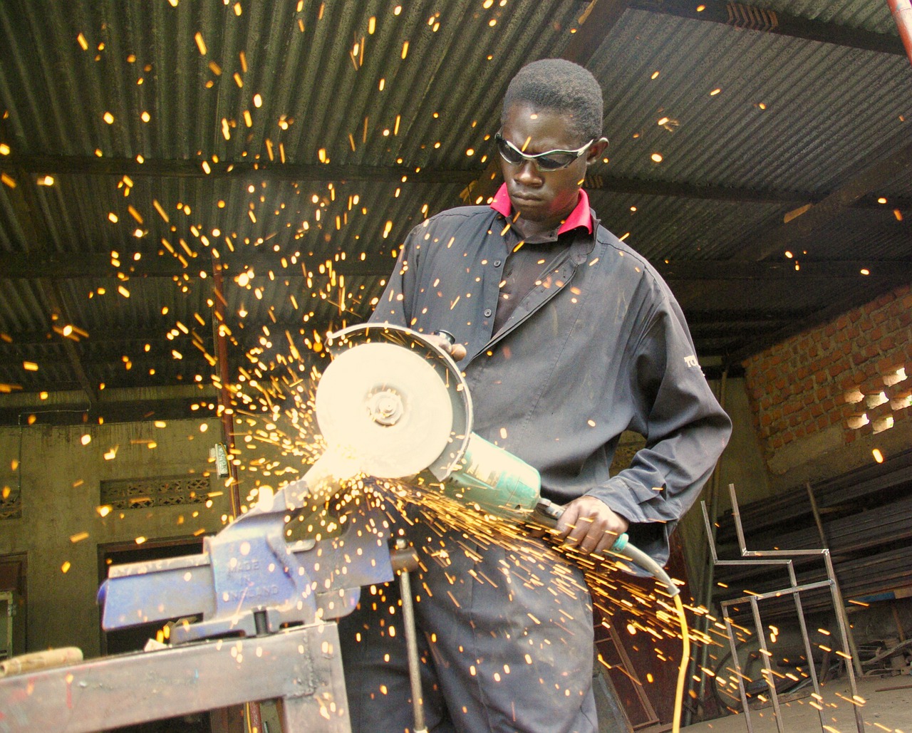 angle grinder work sparks free photo