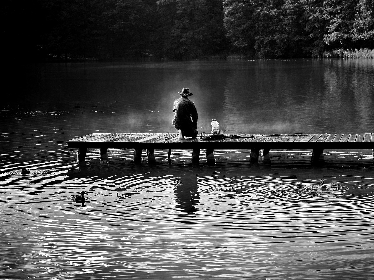 angler bridge fishing free photo