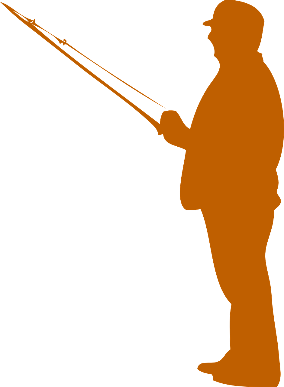 angler silhouette isolated free photo
