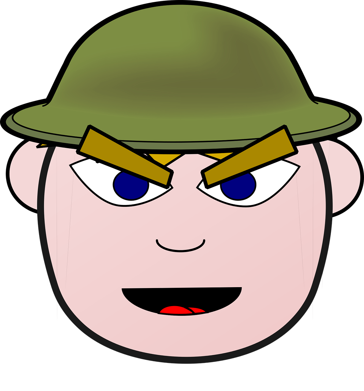 angry army comic characters free photo