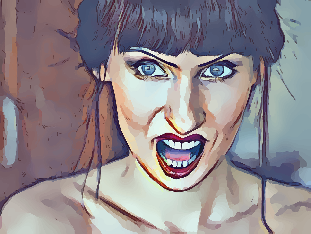angry  woman  mouth free photo