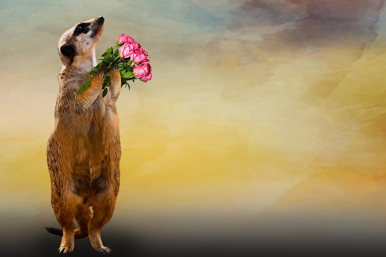 animal  meerkat  bouquet free photo