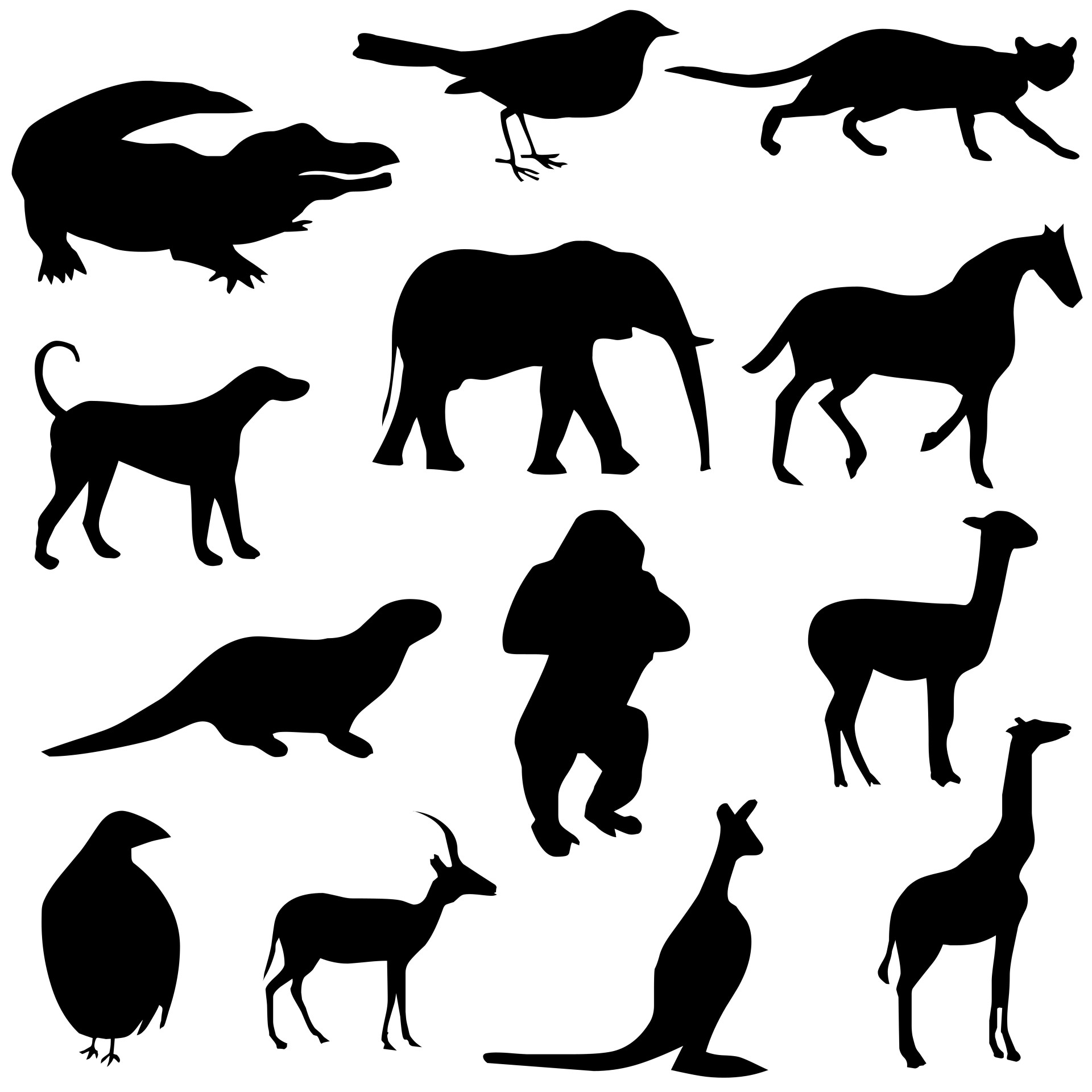 animals silhouettes drawing free photo