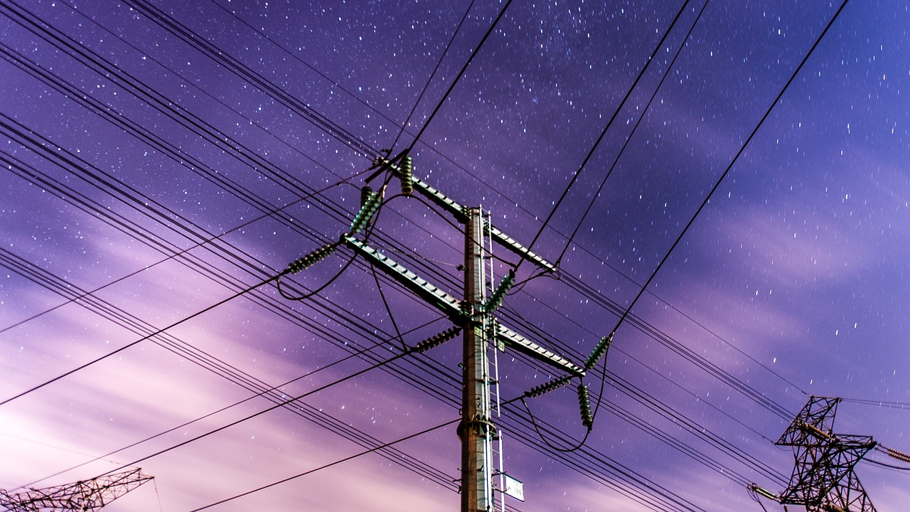 anime winds telephone poles night free photo