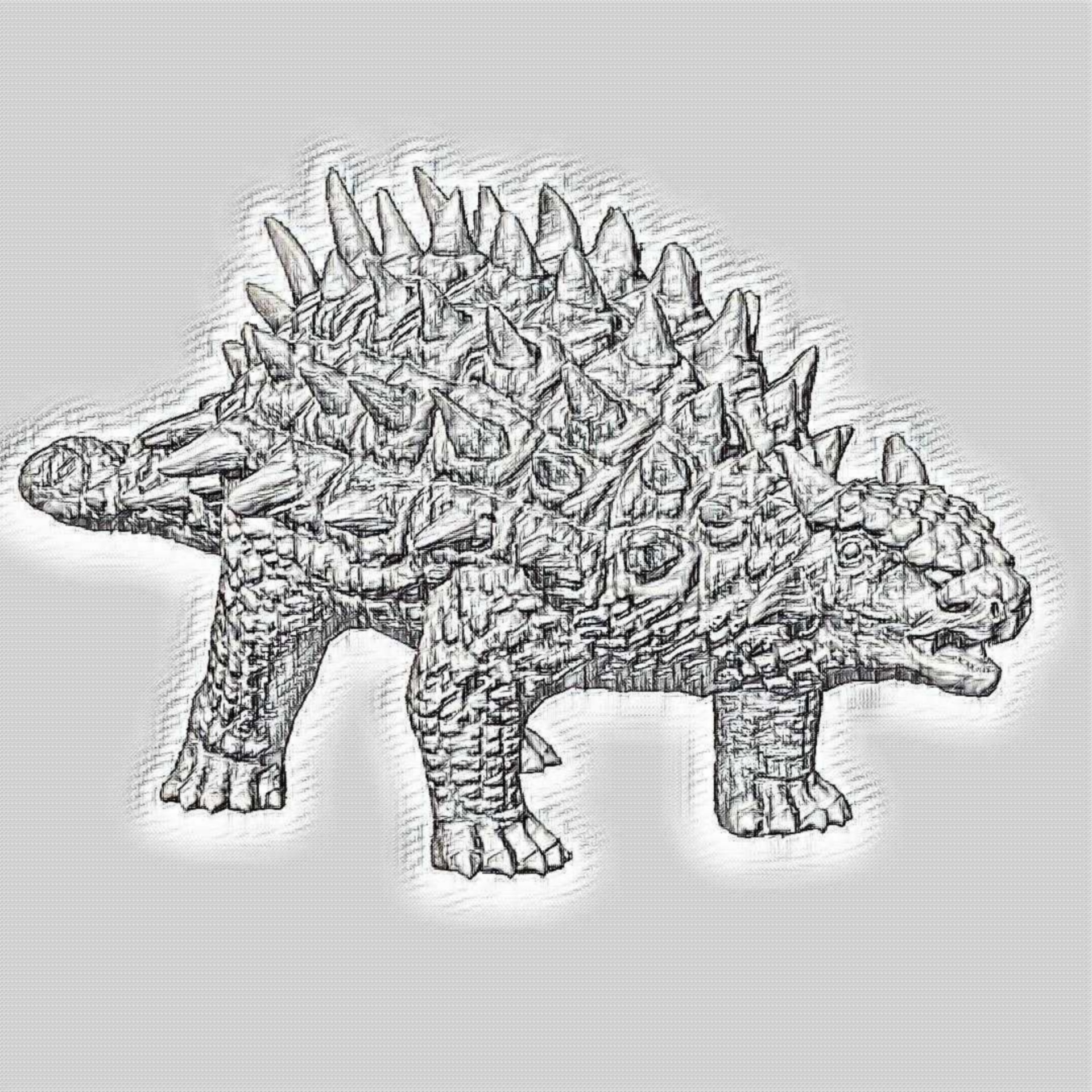 ankylosaurus pencil drawing free photo