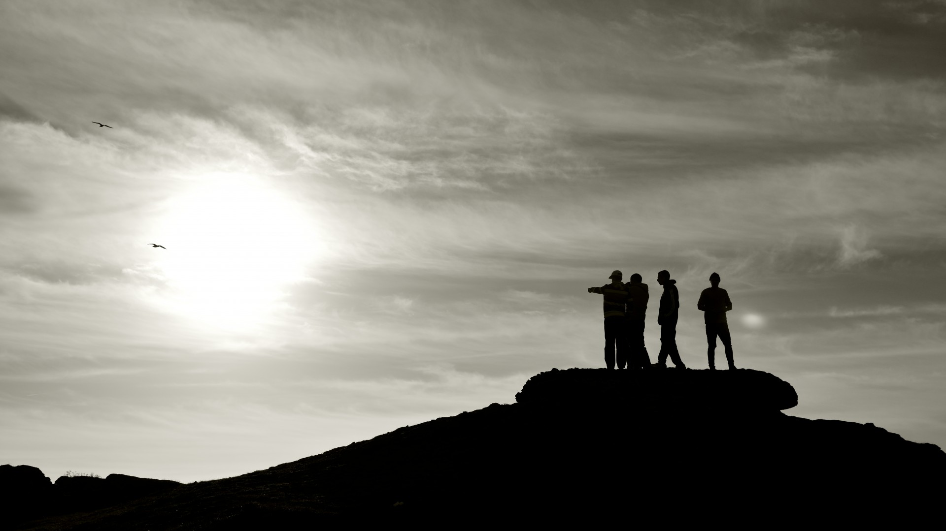 sunset coast silhouettes free photo