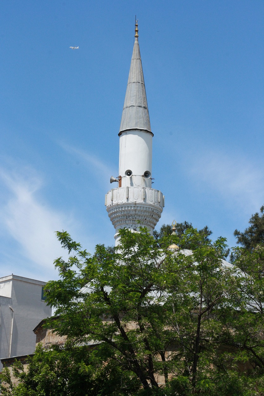 antalya minaret aircraft free photo