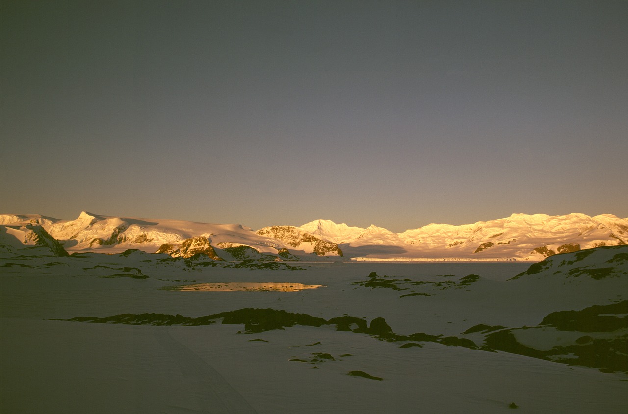 antarctic sunset glacier free photo