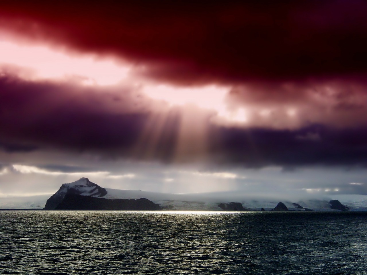 antarctica mountains sky free photo