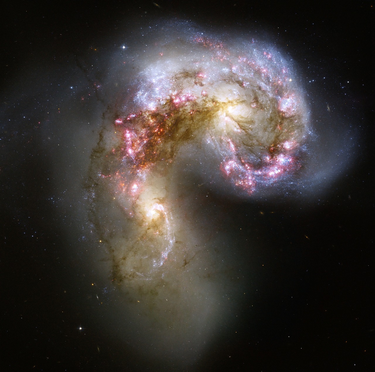 antennae galaxies galaxy space free photo