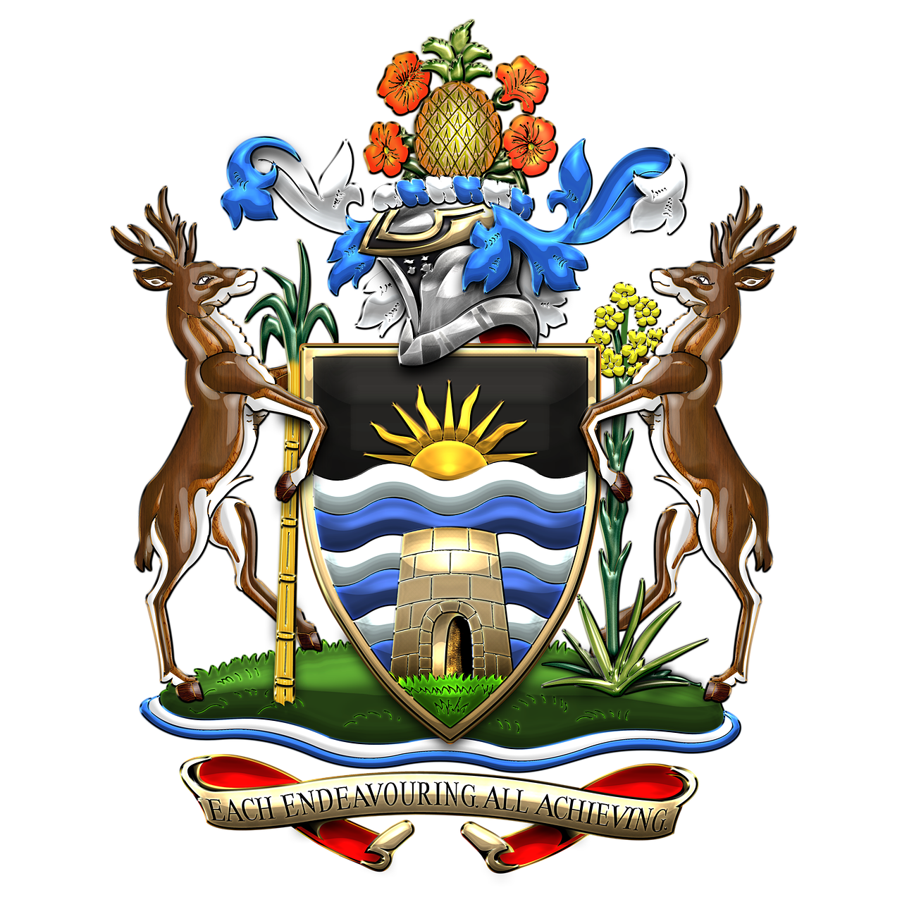 antigua and barbuda coat of arms heraldry free photo