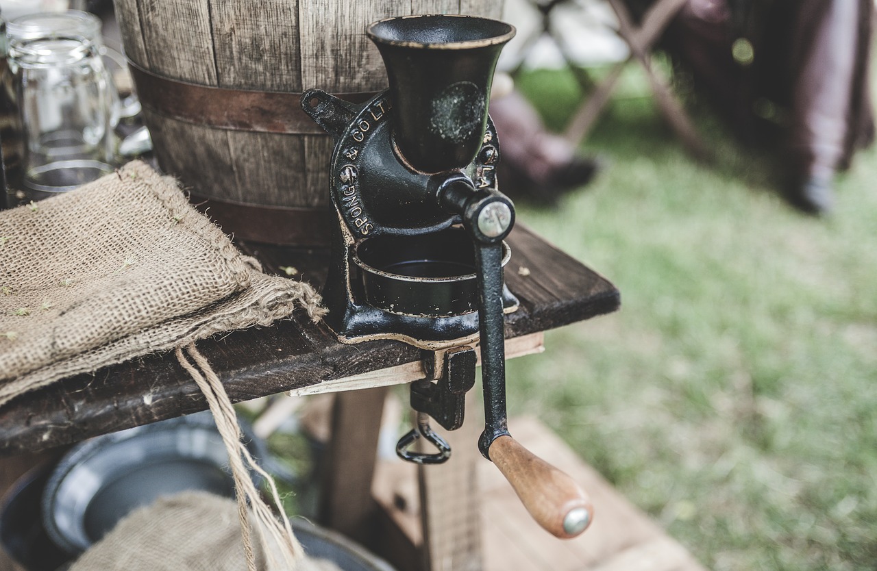antique brand coffee grinder free photo