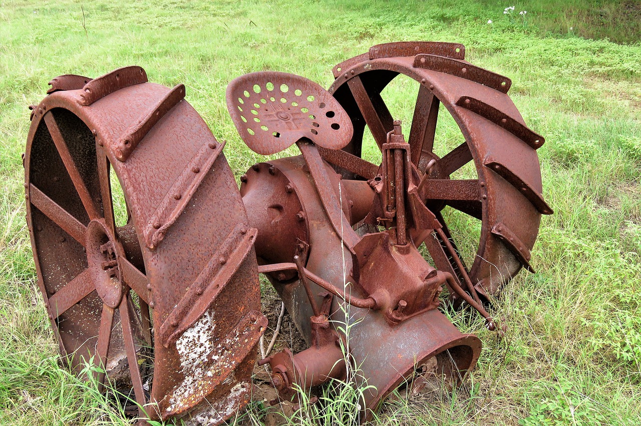 antique  rusted  farm machinery free photo