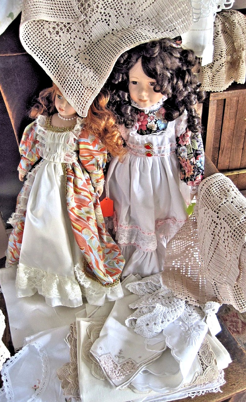 antique ceramic dolls linen museum free photo