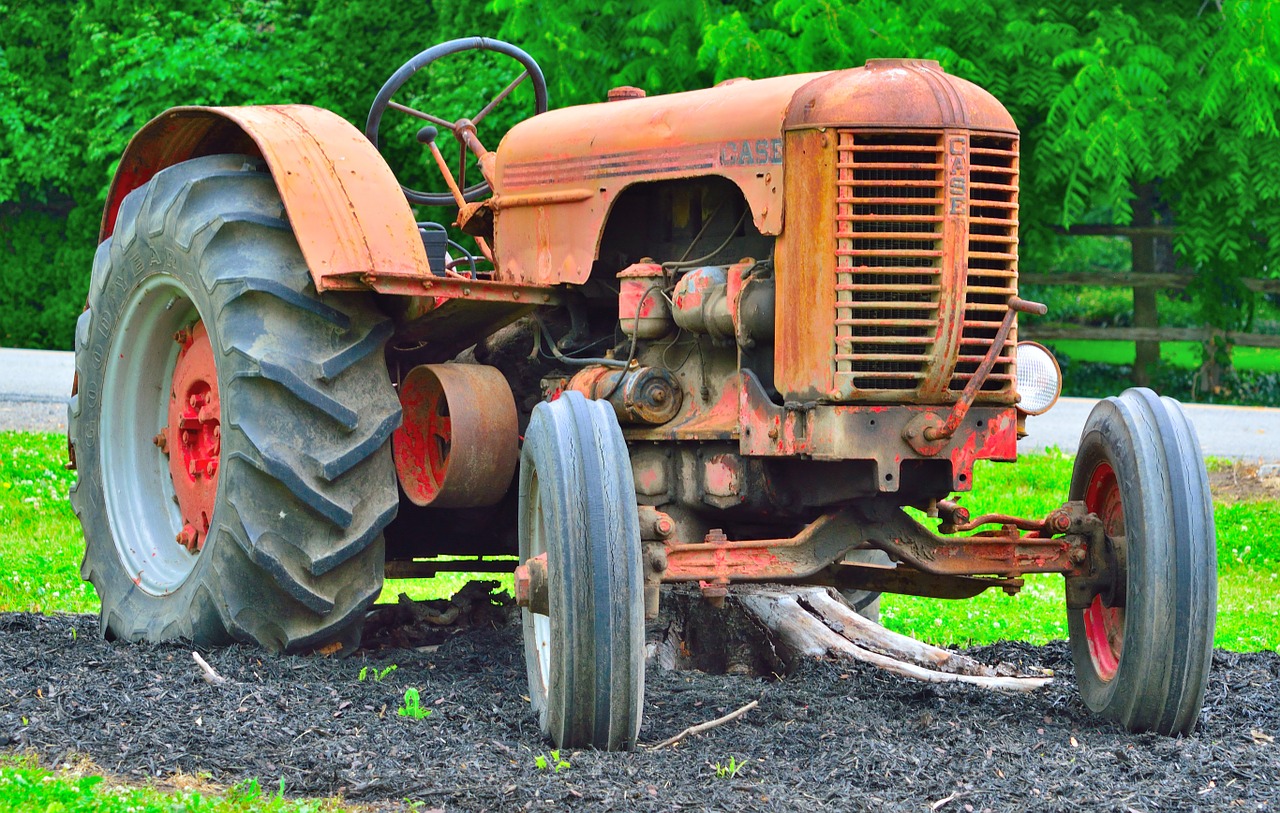 antique tractor farm machinery free photo