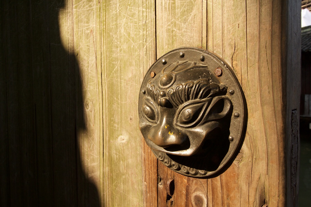 antiquity door handle chinese traditional free photo