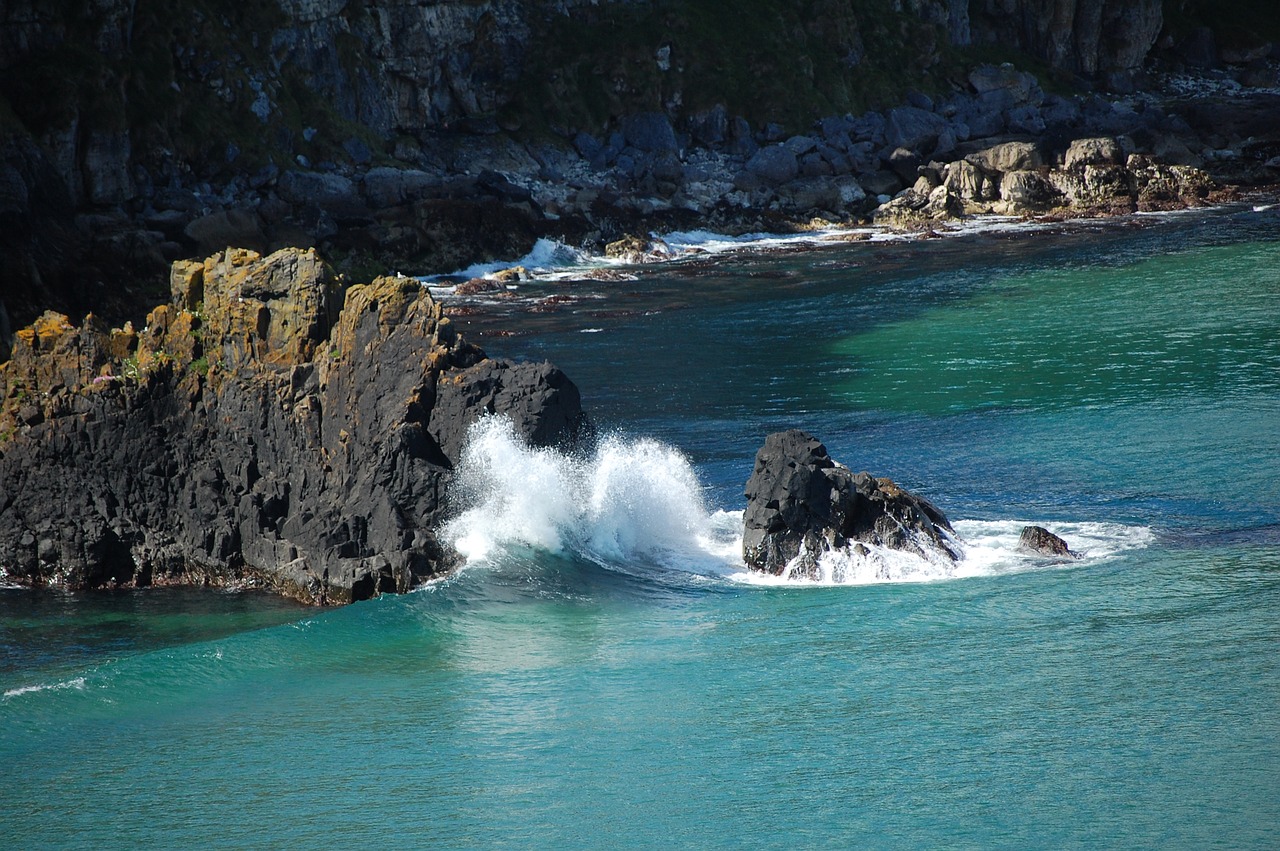 antrim coast northern ireland rocks free photo