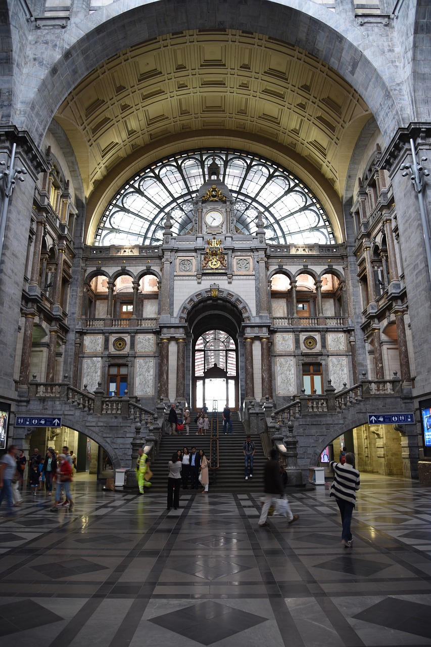 antwerp railway station central station free photo
