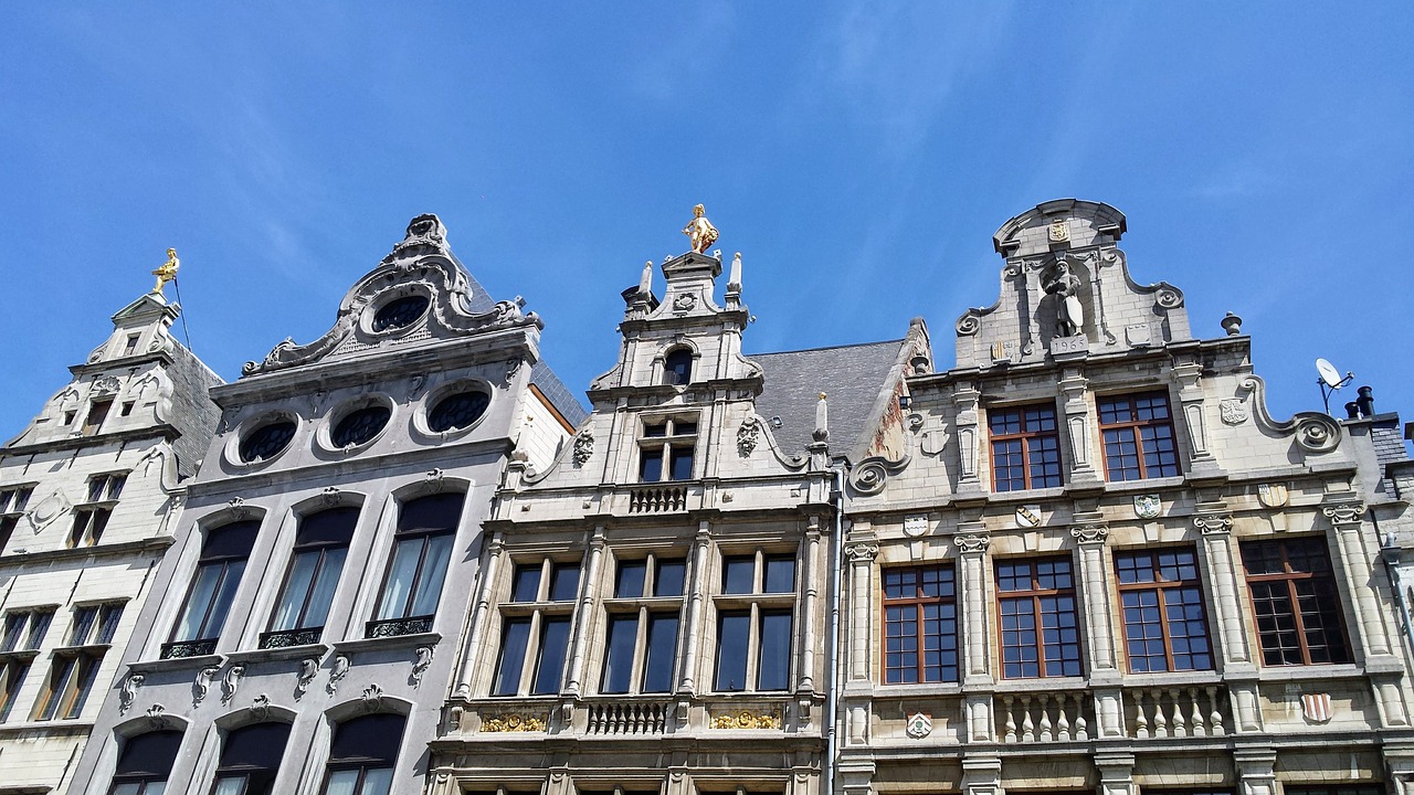 antwerp grand place facade free photo