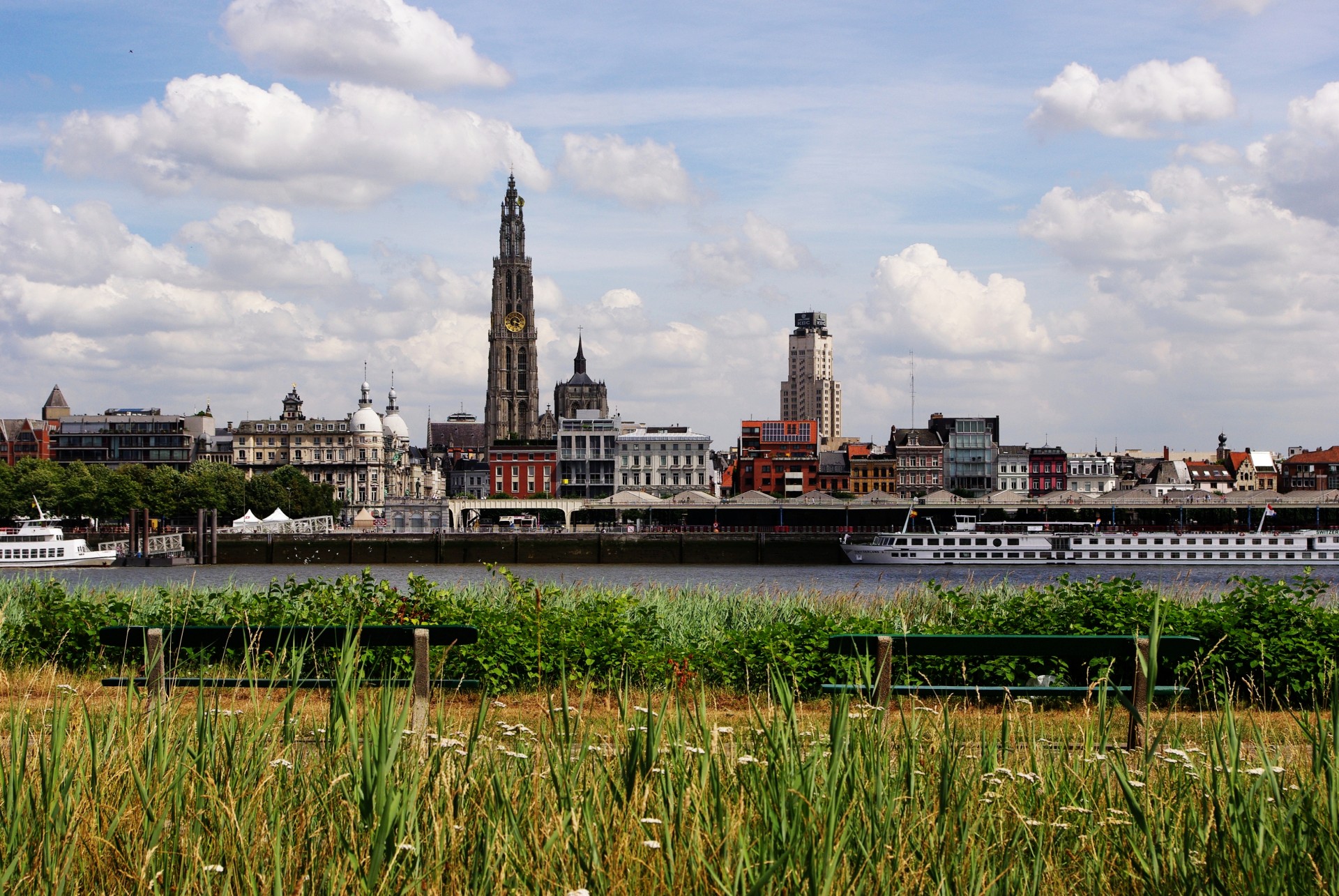 antwerp belgium skyline free photo