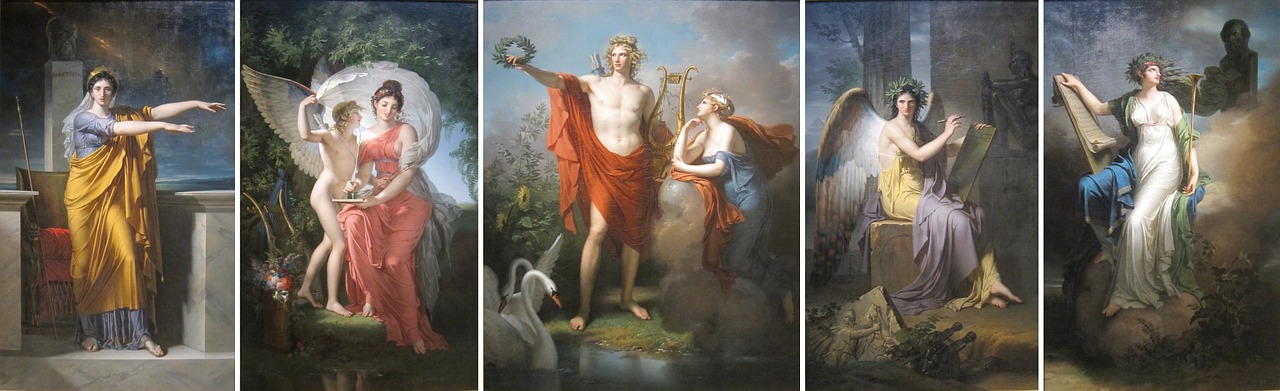 apollo and the muses canvas oil free photo