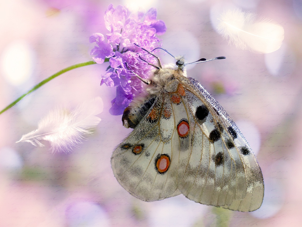 apollofalter butterfly flower free photo