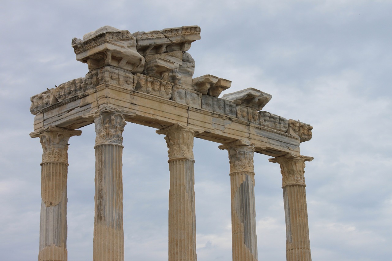 apollos temple  side  turkey free photo