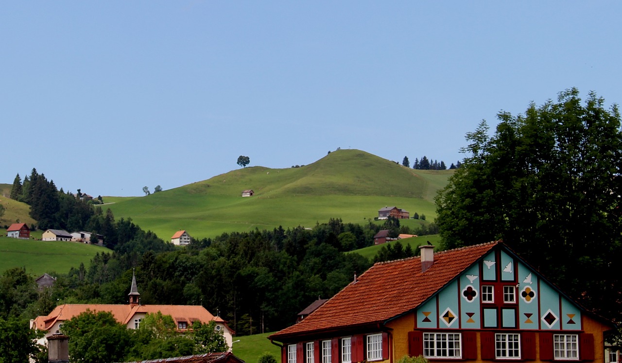 appenzell landscape homes free photo