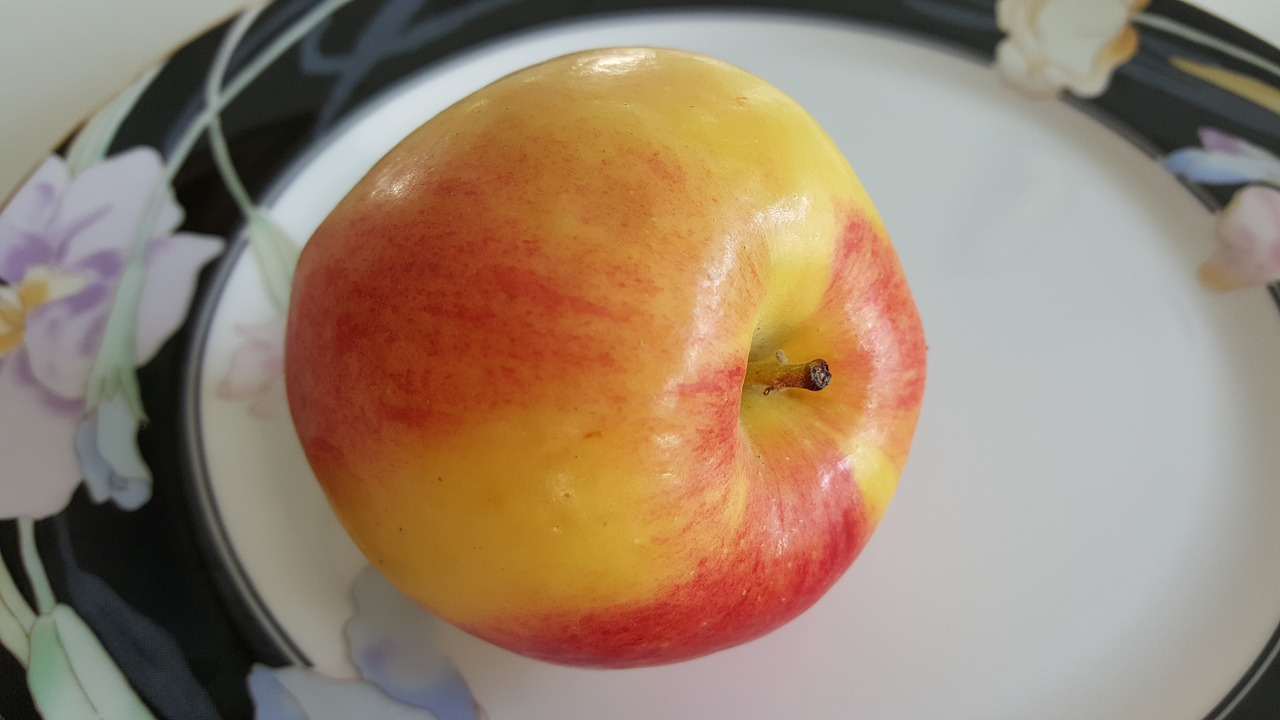 apple plate ruddy free photo