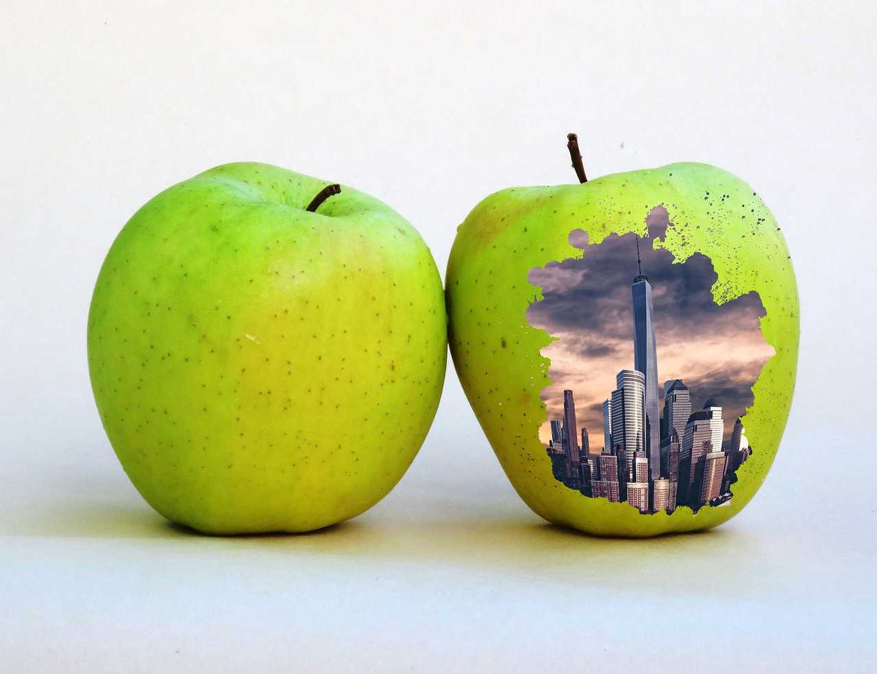 apple skyline city skyline free photo