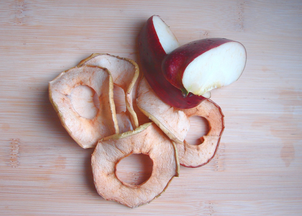 apple dried fruit discs free photo