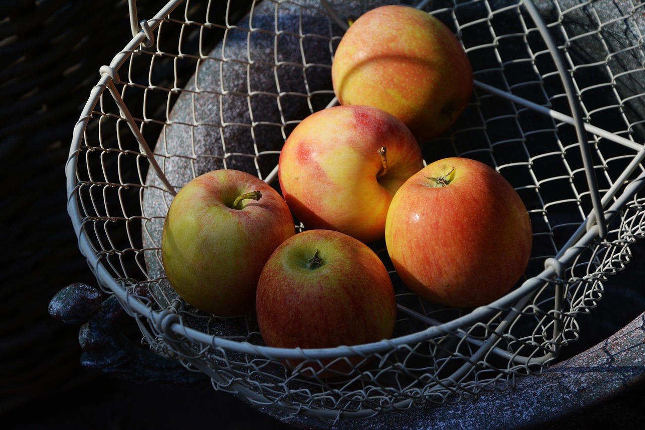 apple basket fruit basket free photo