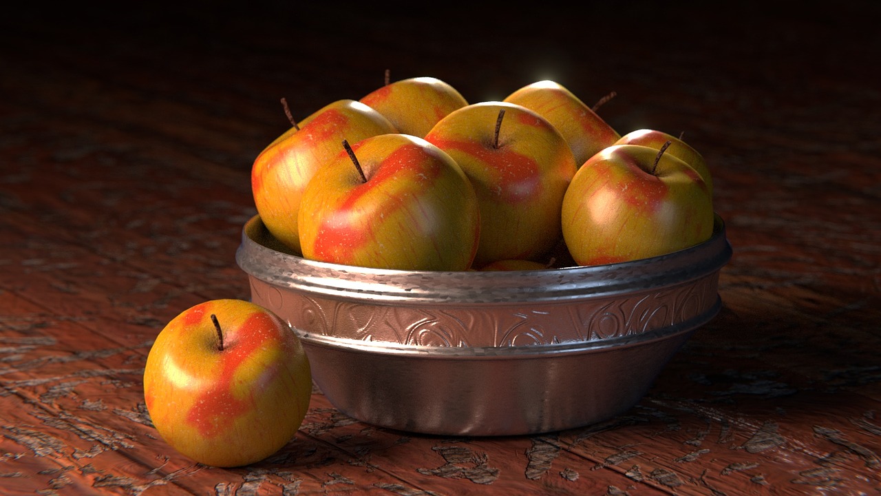 apple bowl metal free photo