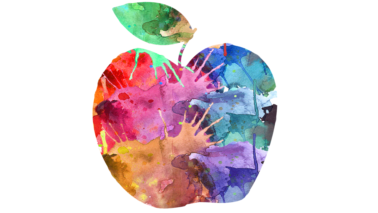 apple  stylized apple  fruit free photo