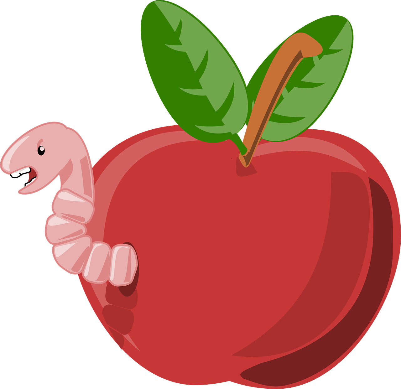 apple red worm free photo