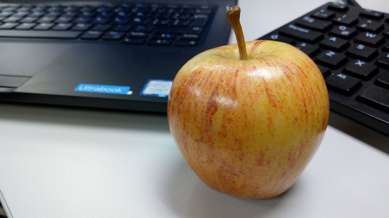 apple  computer  fruit free photo