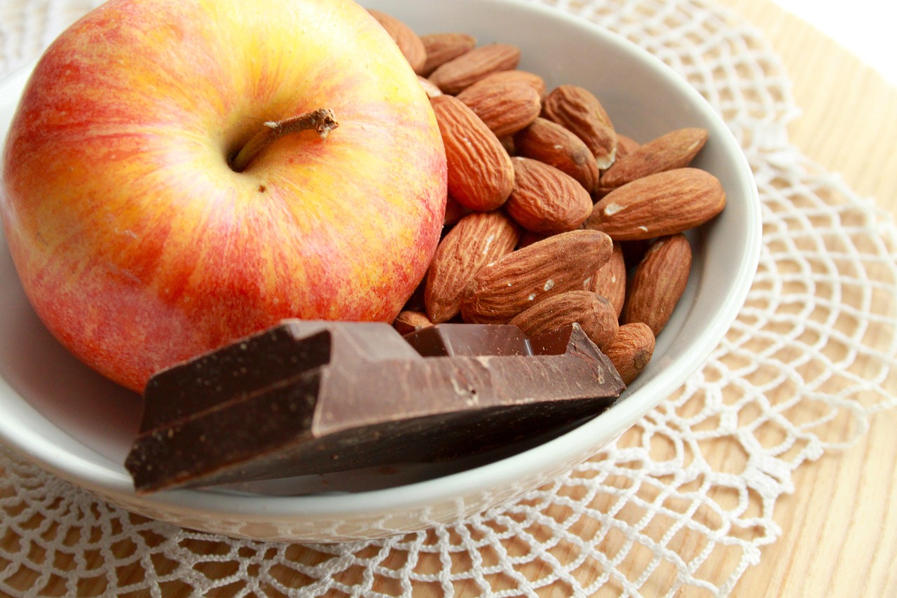 apple almonds chocolate free photo