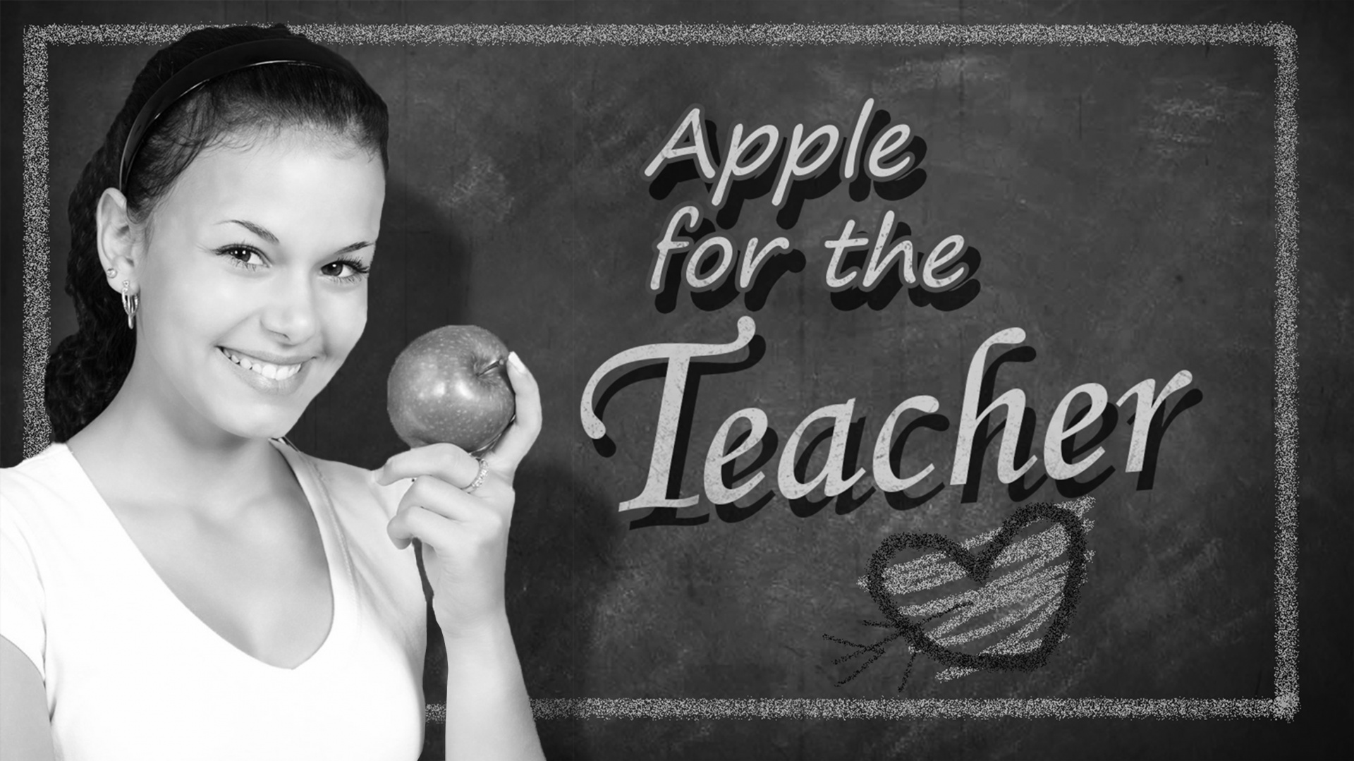 apple teacher chalkboard free photo