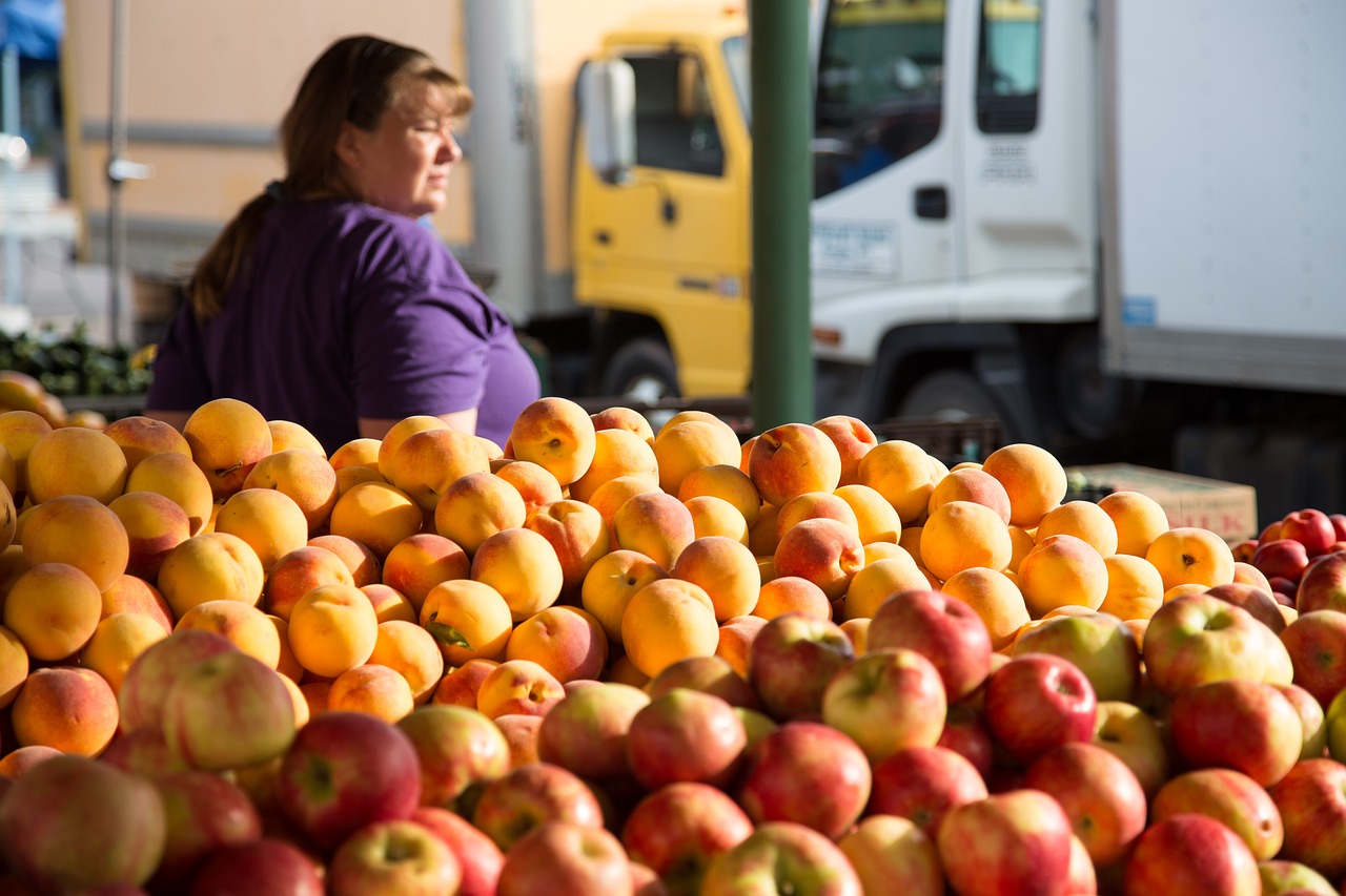 apples peaches fruit free photo