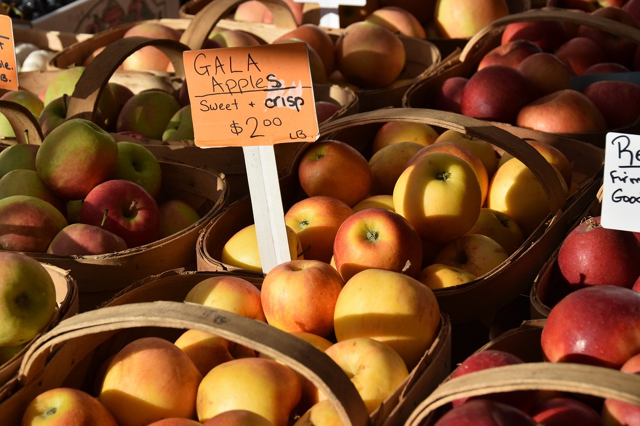 apples fruit farmers market free photo