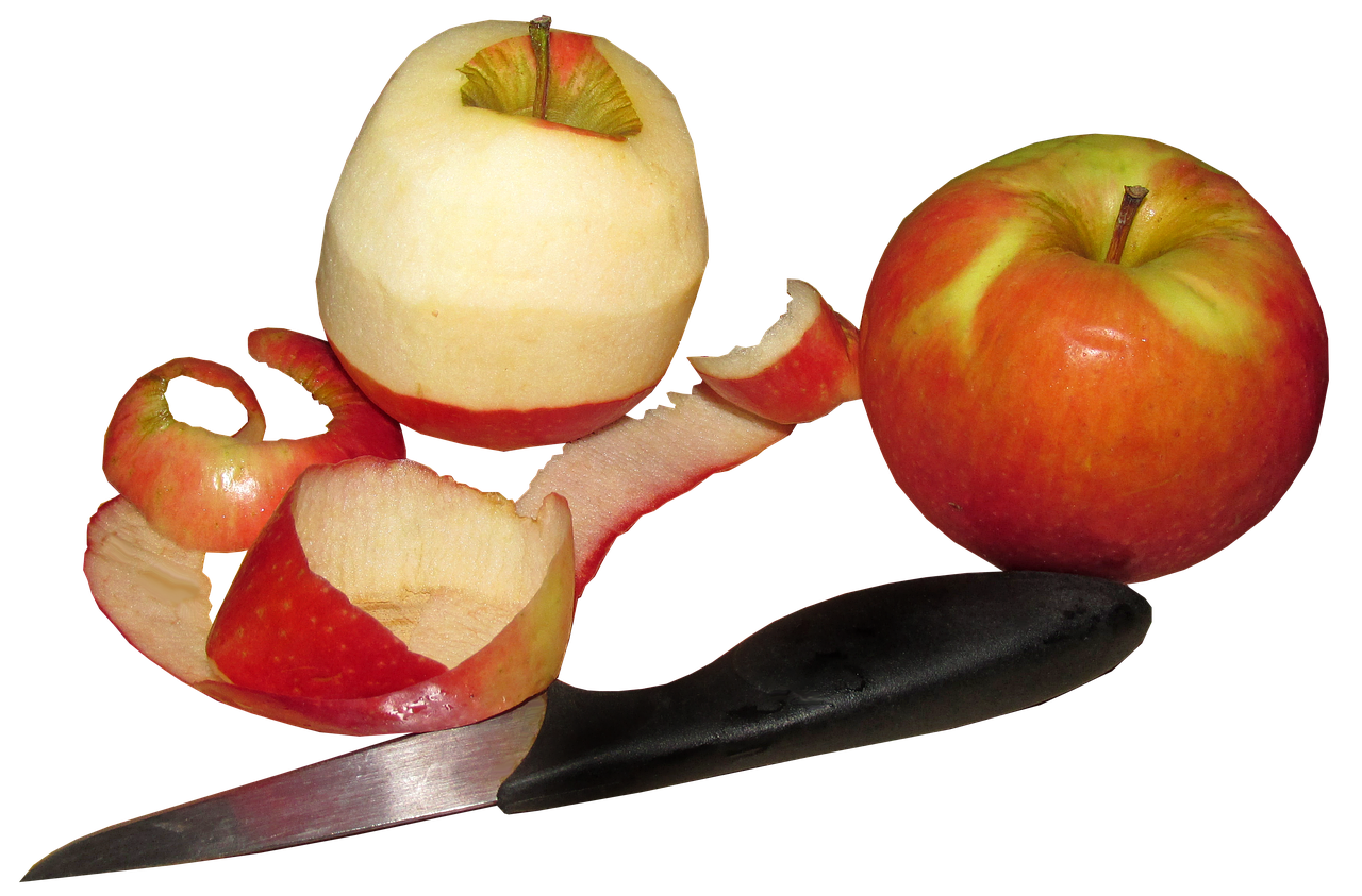 apples  fruit  peeling free photo