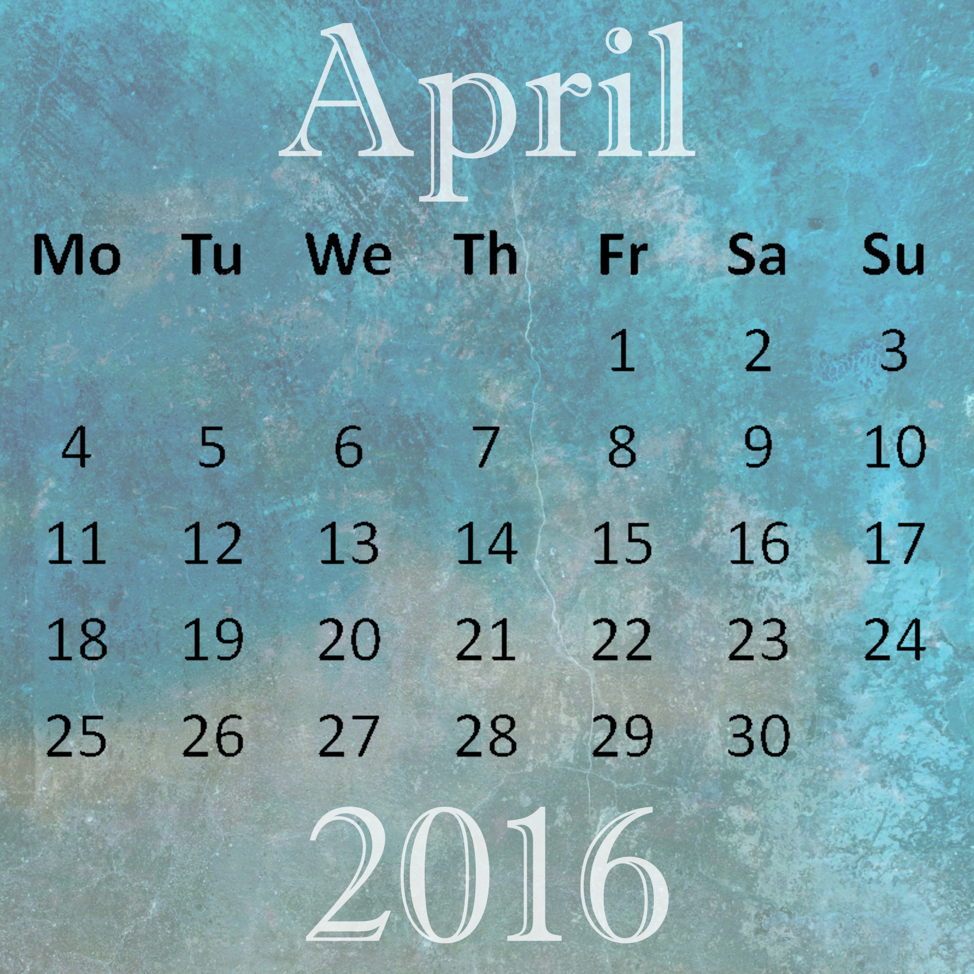 april 2016 calendar free photo