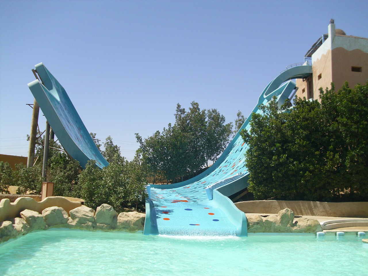 aqua park slide holiday free photo