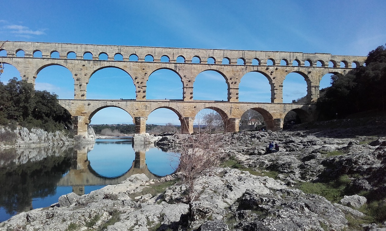 aqueduct roman france free photo
