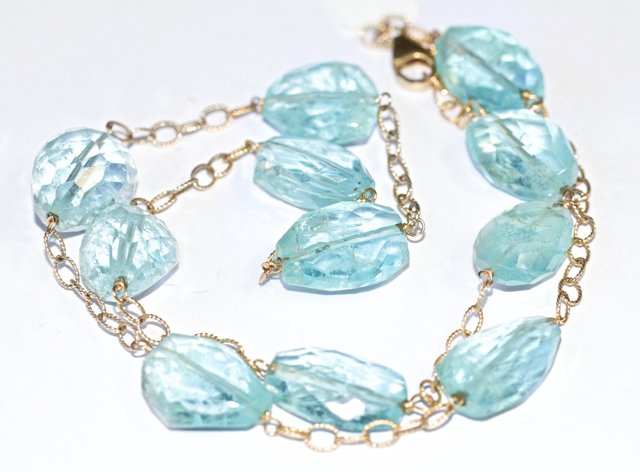 aquamarine necklace precious free photo
