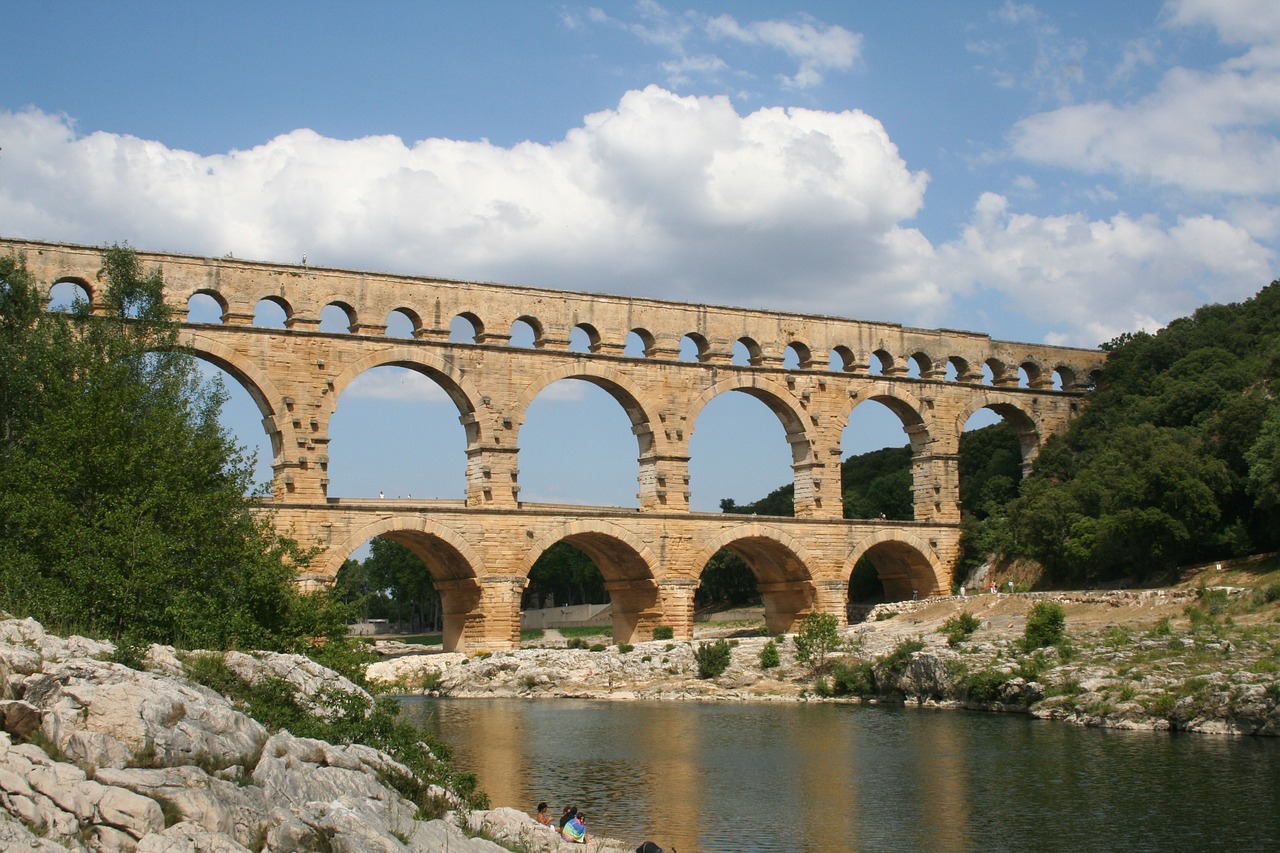 aqueduct france summer free photo