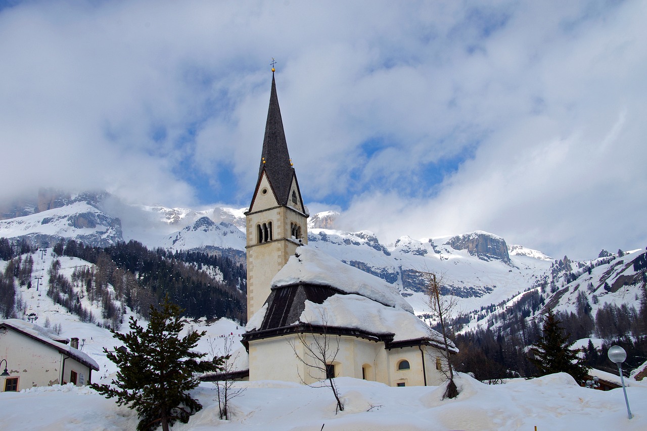 arabba dolomites church free photo